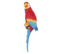Rhawuy Lifelike Parrot Wall Decor | Weatherproof Composite Sculpture for Outdoor Garden/Patio/Yard | Vibrant Hanging Bird Statue for Wall Or Tree (Rouge)