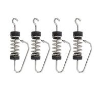 Rhawuy Marine Flag Clips 316 Stainless Steel | Spring Loaded Secure Grip for Halyards/Outrigger Lines | Saltwater Compatible Boat Flag Clips for Fishing & Boating | 4 Pcs Set