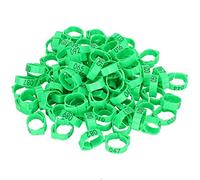 Rhawuy Poultry Leg Bands 100pcs | Adjustable Chicken Foot Rings for Ducks/Geese/Birds | Numbered 001-100 Identification | Safe Plastic Feeding Supplies 0.5-7.5kg (Green)