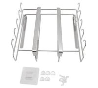 Rhawuy Under Cabinet Hanging Shelf | Stainless Steel Storage Rack with Hooks for Cutting Boards/Cups/Kitchen Utensils | Space Saving Organizer for Kitchen Cabinets (Silver)