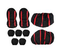 Rhawuy Universal Car Seat Covers 9 - Piece Set | Breathable Mesh Guards Against Use & Marks | Non - Slip Protectors for Cars/SUVs/Trucks (Red Black)