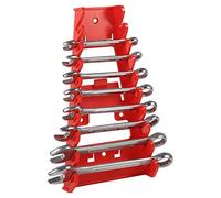 Rhawuy Wrench Organizer 9 Slot | Red Plastic Tool Rack for Standard Wrenches | Wall/Pegboard/Tool Cart Mount | Sturdy Storage Holder