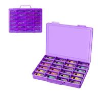 RHCOM Boîte de rangement de jouets pour voiture Hot Wheels, pour voitures d'allumettes, pour mini jouets, pour petites poupées. Boîte de transport avec 24 compartiments. (Boîte uniquement), violet,