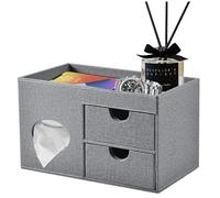 RHCSZ Housse de boîte à mouchoirs carrée avec tiroirs, support de boîte à mouchoirs avec plateau de rangement, organisateur de maquillage et organisateur de bureau, supports de mouchoirs décoratifs