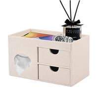 RHCSZ Housse de boîte à mouchoirs carrée avec tiroirs, support de boîte à mouchoirs avec plateau de rangement, organisateur de maquillage et organisateur de bureau, supports de mouchoirs décoratifs