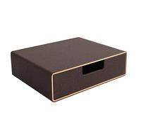 RHCSZ Organisateur de bureau en cuir multicolore tendance - Organiseur de bureau - Fournitures de bureau - A4 - Boîte de rangement empilable (café)
