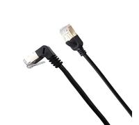 RHCXCYTJ Câble Ethernet Cat8 à angle droit à 90 degrés, 32 AWG, 40 Gbit/s, haut débit, 2 000 MHz, câble réseau LAN Cat8 avec connecteurs RJ45 plaqués or (angle haut, 1 m)