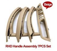 RHD Beige 7pcs - Rhd Accoudoir De Porte Intérieur En Cuir, Poignée De Traction Complète Pour Bmw X5 X6 E70 E7