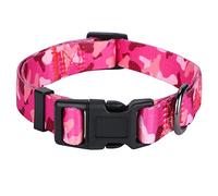 Rhea Rose Collier pour chien Design spécial Collier souple personnalisé Camouflage rose Taille L