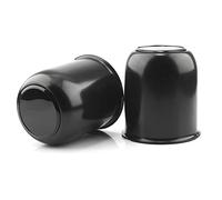 Rheedal Lot de 2 Cache-moyeux de Roue de 8,1 cm à Pousser à Travers l'alésage de 8,1 cm de Haut pour Camion, VUS, Camping-Car, Noir Brillant