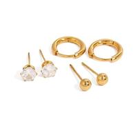 Rheinstone Lot de 3 paires de boucles d'oreilles à tige pour femmes et filles - Boucles d'oreilles à tige brillantes non répétitives pour la vie quotidienne, les fêtes, les anniversaires, Noël, 3Pairs