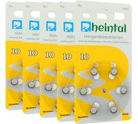 Rheintal Lot de 30 Piles pour appareils auditifs de qualité supérieure - Type A10 - pour Tous Les appareils auditifs avec Couleur de la Batterie Jaune - 1,45 V - PR70-100 mAh