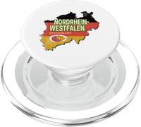 Rhénanie du Nord-Westphalie Allemagne Carte d'état rétro NRW PopSockets PopGrip pour MagSafe