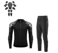 Rhepaada Kit Veste de Moto Blindée pour Homme Haut Ventilé et Pantalon Cargo Tactique avec Éléments de Sécurité Haute Visibilité, Tenue de Cyclisme Urbaine et Protection pour Motard Expert