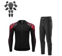 Rhepaada Kit Veste de Moto Blindée pour Homme Haut Ventilé et Pantalon Cargo Tactique avec Éléments de Sécurité Haute Visibilité, Tenue de Cyclisme Urbaine et Protection pour Motard Expert