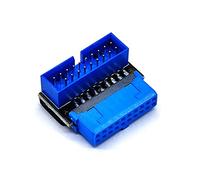 Rheross Adaptateur d'en-tête USB 3.2 GEN1 19 broches/20 broches Prise coudée de direction à 90 degrés Convertisseur DIY Bureau Carte mère A