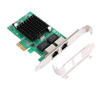 Rheross Carte contrôleur réseau Gigabit Ethernet Pci-E 10/100/1000 Mbit/s, Rj45 X2 Dual 2 ports Pcie Server Carte d'interface réseau LAN Adaptateur convertisseur pour PC de bureau avec support bas