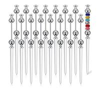 Rheross Lot de 16 ouvre-lettres en métal avec perles - Kit d'ouvre-lettres en perles pour le bureau,