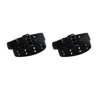 Rheross Lot de 2 boucles à rouleau en métal noir pour ceinture à deux trous pour homme et femme, Noir , Taille