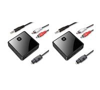 Rheross Lot de 2 émetteurs-récepteurs audio HD à faible latence Bluetooth 5.0 2 en 1 Bluetooth sans fil audio jack 3,5 mm