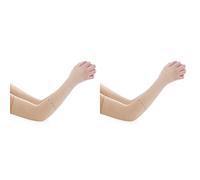 Rheross Lot de 2 paires de manchons de refroidissement unisexes avec protection UV pour homme et femme, pour la course, le cyclisme, la randonnée, le golf (peau), Couleur chair, taille