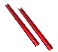 Rheross Lot de 2 rails en T universels en aluminium de 400 mm avec trous de pré-percés, rail de type T 30 en alliage d'aluminium rouge
