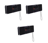 Rheross Lot de 3 haut-parleurs multimédia multifonctions avec lecteur de musique MP3 et carte TF, lecteur USB avec écran LED