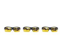 Rheross Lot de 3 paires de lunettes de soleil noires avec vision nocturne jaune
