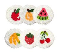 Rheross Punch Needle Coaster Kit de sous-verres simples punch Needle pour adultes débutants avec 6 motifs