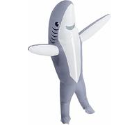 RHESHIN Costume gonflable de requin pour adulte -Halloween Gonflable Adulte Costume Requin pour Halloween cosplay fête (Grey)