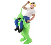 RHESHIN Déguisement Gonflable Déguisement Alien arry People pour Adultes Halloween Vert Costume Drôle Blow Up Costume Cosplay pour Fête Carnaval Costumes (Green)