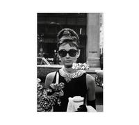 RHFWEC Impression sur toile Audrey Hepburn, Breakfast at Tiffany - Décoration murale pour salon, chambre à coucher - 40 x 60 cm