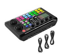 Rhghfujhgy Carte son externe en direct, Bluetooth 5.0, changeur de voix, 16 types d'effets sonores, 6 modes de mixage pour téléphones, PC, tablettes