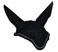 Rhinegold Capuchon Anti-Mouches en Strass - Silencieux - Entièrement Noir