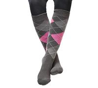Rhinegold Chaussettes d'équitation rembourrées Cool & Dry Junior-Gris/Rose Enfants Jeunesse Unisexe, Childrens (UK 13-UK 5)