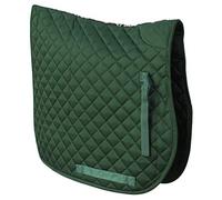 Rhinegold Cotton Quilted Saddle Cloth-COB-Green Tapis de Selle. 0, Vert