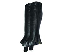 Rhinegold Cuir 1/2 Chaps, 0, Noir, L