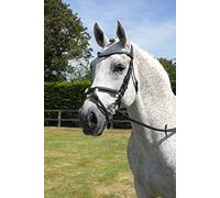Rhinegold Cuir italien anatomique Cheval Bride avec muserolle mexicaine, noir