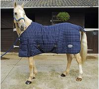 Rhinegold Denver Stable Quilted Rug-Mid/Lightweight 200gsm fill Couverture 0, Bleu Marine/Blanc, 6'9"
