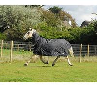 Rhinegold Elite Full Neck Montpelier Outdoor Rug-Mid/Light 100gsm Fill Tapis d'extérieur 0, Noir/Blanc à Carreaux, 6'9"