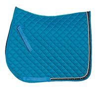 Rhinegold Elite Tapis de Selle avec Bordure en Strass Turquoise 32 FR, Poney