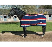 Rhinegold Fleece Travel/Day Rug Elite Tapis Polaire 6/0 Mixte, Motif Rayures Bordeaux, 6'0"