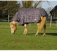 Rhinegold Glacier Combinaison Tapis épais en Polyfill 320 g/m², Ripstop 1000 Deniers., Noir/Blanc/Carreaux Rouges., 6'0"