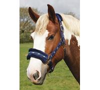Rhinegold Logo Headcollar Fleece Trim-Pony-Blue Licol Mixte Adulte, Bleu, Poney