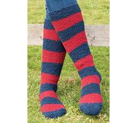 Rhinegold Soft Touch Knee High Socks-Navy/Red Chaussettes 0, Bleu Marine/Rouge, Taille Unique