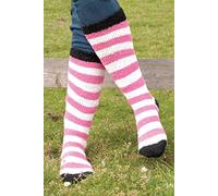 Rhinegold Soft Touch Knee High Socks-Pink/White Chaussettes 0, Rose/Blanc, Taille Unique