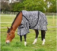 Rhinegold Tapis Anti-Mouches avec Cache-Cou Cheval, Zébré, 6'6"