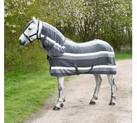Rhinegold Tapis de Pluie léger en Polaire pour Chevaux - Rayures Grises - 1,4 m