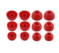 Rhinenet Embouts pour écouteurs intra-auriculaires Beats Studio Buds en silicone souple - Embouts de rechange pour étui de chargement - 6 paires S/M/L - Rouge