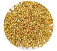 Rhinenet Lot de 500 perles en plastique doré faites à la main pour bracelets, bracelets de cheville, colliers, boucles d'oreilles, loisirs créatifs, tressage de cheveux, porte-clés, ornements, cadeaux